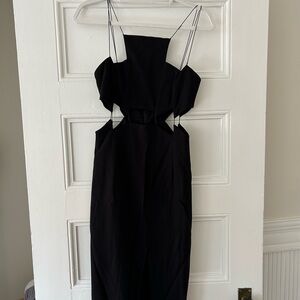 Bec & Bridge Size 6 Black Midi Cutout Dress
